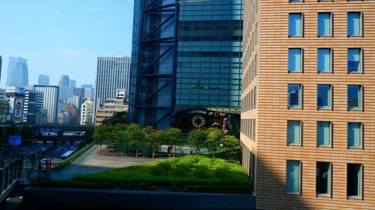 a view of a city from a high rise building